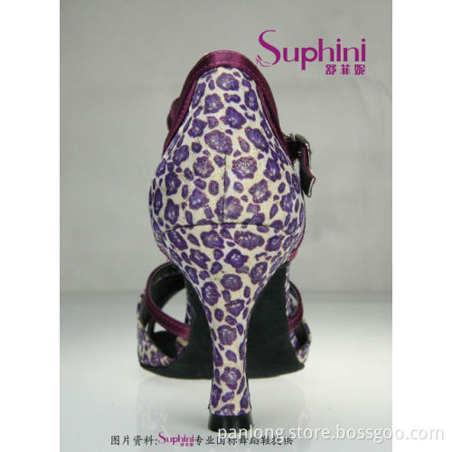 Suphini Top Line Dance Shoes Leopard Latin Dance Shoes